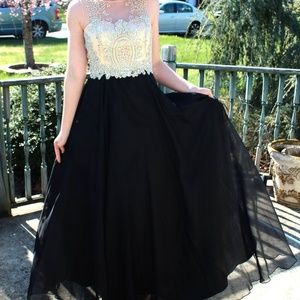 Black Boubou Dress w/ Wrap & Rhinestone Top